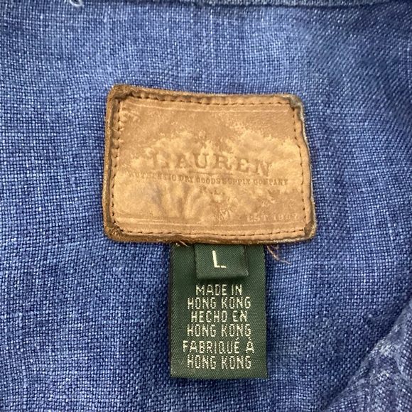 Lauren Dry Goods Supply Linen Chambray Chore Jacket Lg - Picture 9 of 10